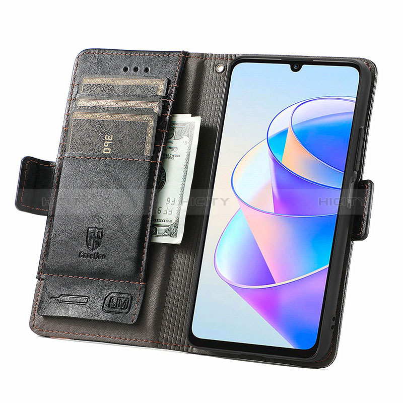 Handytasche Stand Schutzhülle Flip Leder Hülle S02D für Huawei Honor X7a groß