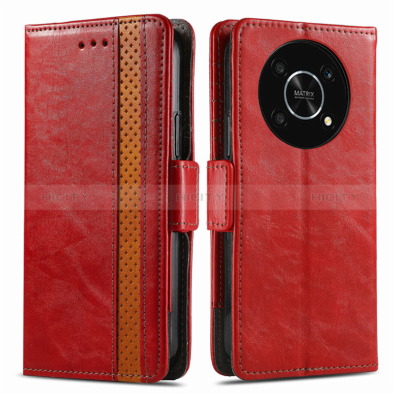 Handytasche Stand Schutzhülle Flip Leder Hülle S02D für Huawei Honor X9 5G Rot