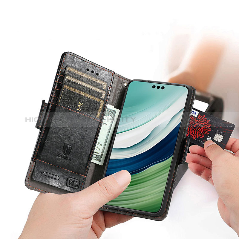 Handytasche Stand Schutzhülle Flip Leder Hülle S02D für Huawei Mate 60 Pro groß