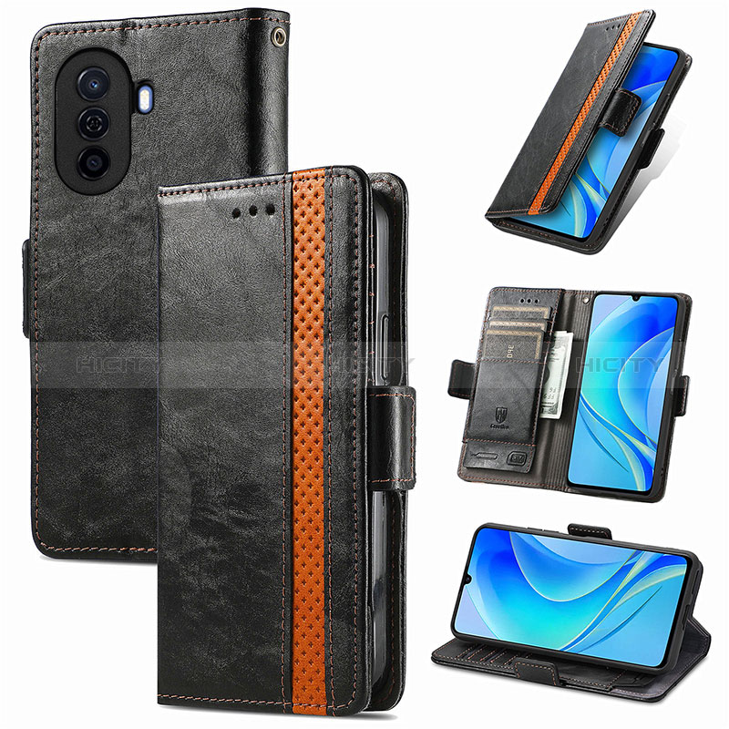 Handytasche Stand Schutzhülle Flip Leder Hülle S02D für Huawei Nova Y71 groß