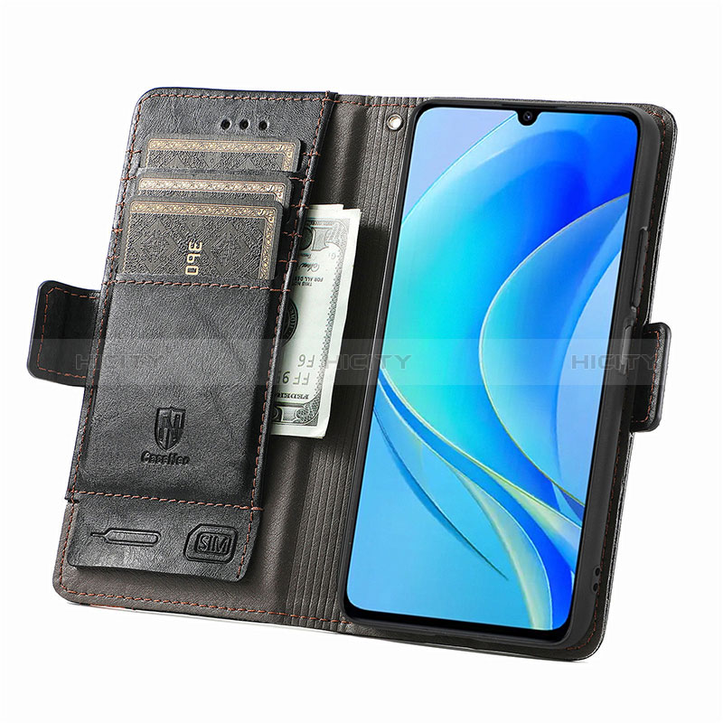 Handytasche Stand Schutzhülle Flip Leder Hülle S02D für Huawei Nova Y71 groß