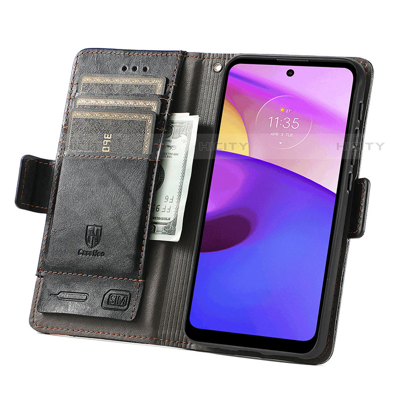 Handytasche Stand Schutzhülle Flip Leder Hülle S02D für Motorola Moto E20