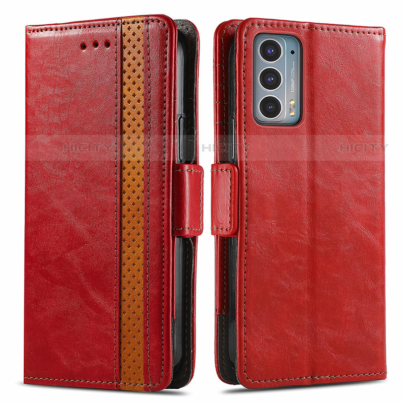 Handytasche Stand Schutzhülle Flip Leder Hülle S02D für Motorola Moto Edge 20 5G Rot