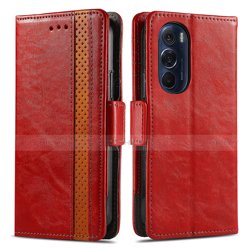 Handytasche Stand Schutzhülle Flip Leder Hülle S02D für Motorola Moto Edge 30 Pro 5G Rot