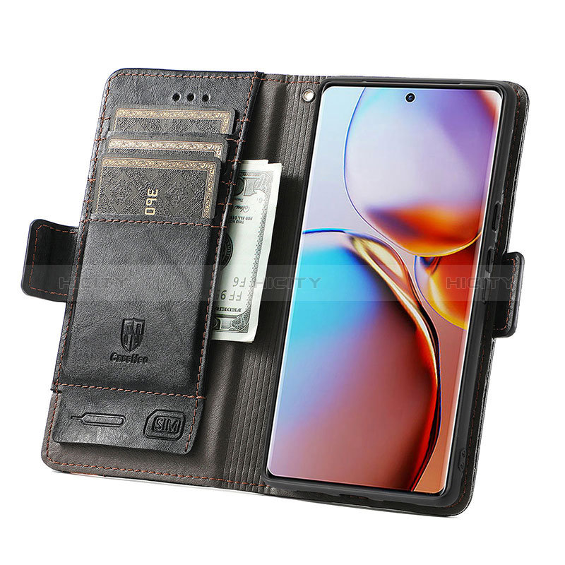 Handytasche Stand Schutzhülle Flip Leder Hülle S02D für Motorola Moto Edge 40 Pro 5G