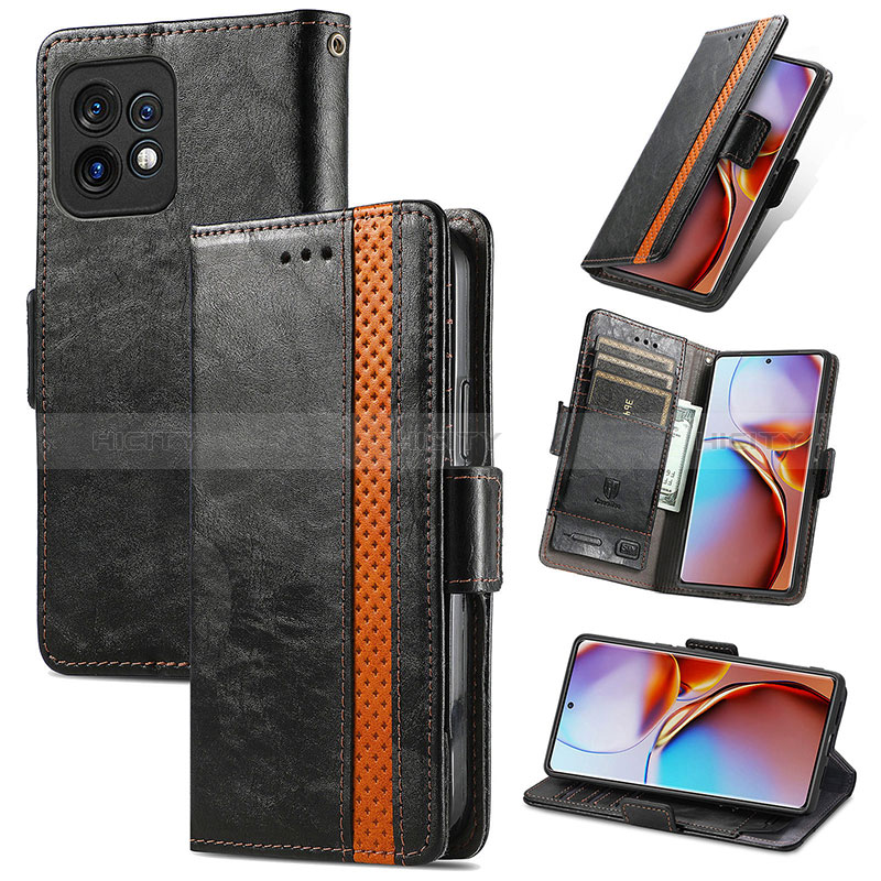 Handytasche Stand Schutzhülle Flip Leder Hülle S02D für Motorola Moto Edge Plus (2023) 5G groß