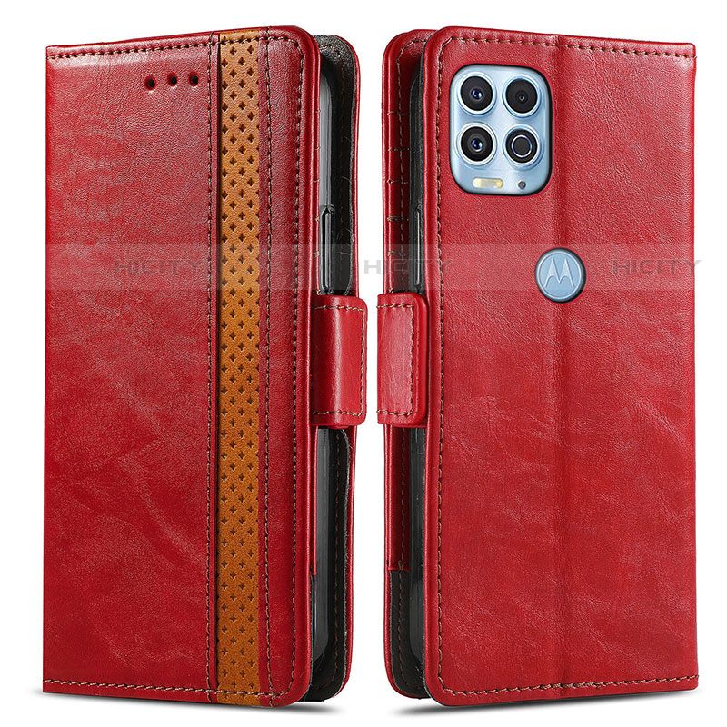 Handytasche Stand Schutzhülle Flip Leder Hülle S02D für Motorola Moto Edge S 5G Rot