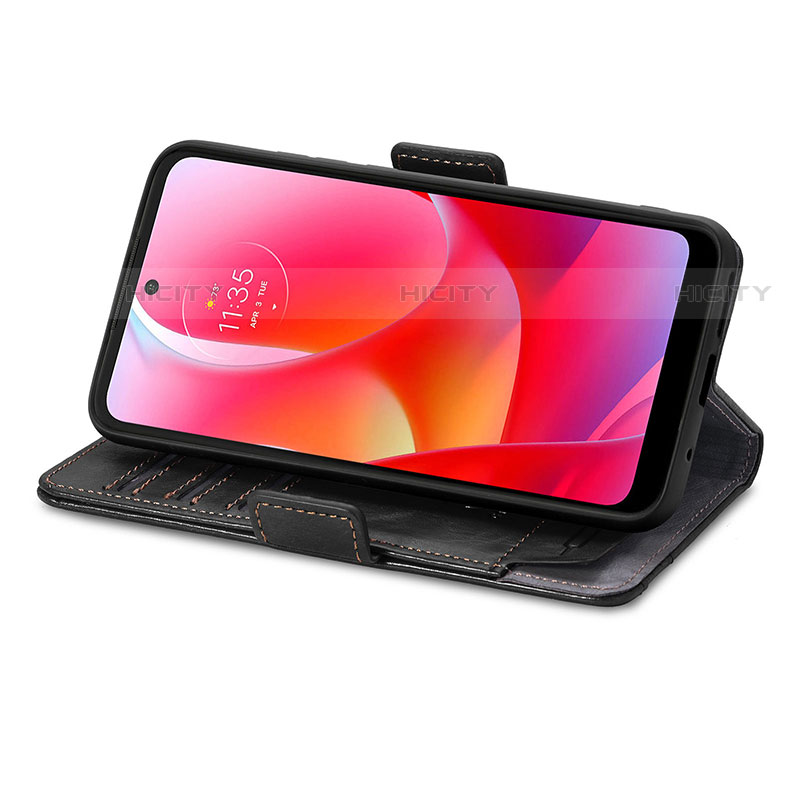 Handytasche Stand Schutzhülle Flip Leder Hülle S02D für Motorola Moto G Play (2023) groß