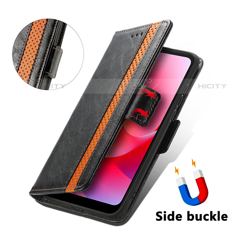 Handytasche Stand Schutzhülle Flip Leder Hülle S02D für Motorola Moto G Play (2023) groß