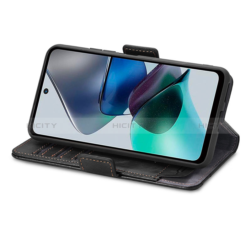 Handytasche Stand Schutzhülle Flip Leder Hülle S02D für Motorola Moto G13