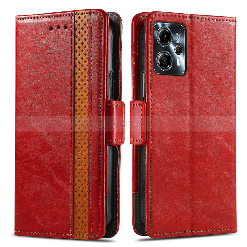 Handytasche Stand Schutzhülle Flip Leder Hülle S02D für Motorola Moto G13 Rot