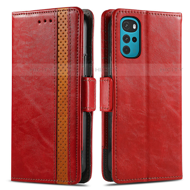 Handytasche Stand Schutzhülle Flip Leder Hülle S02D für Motorola Moto G22 Rot