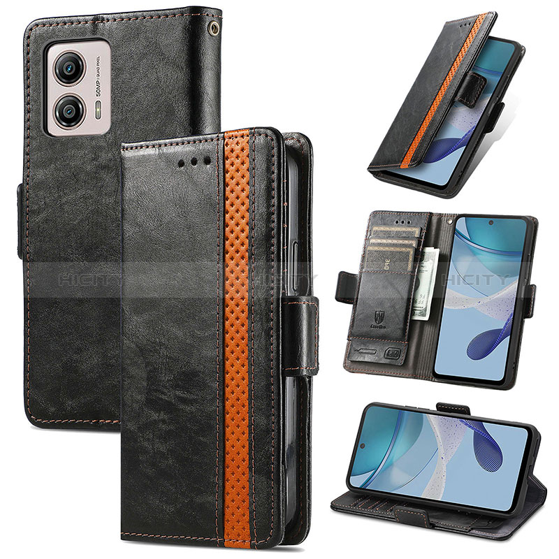 Handytasche Stand Schutzhülle Flip Leder Hülle S02D für Motorola Moto G53j 5G