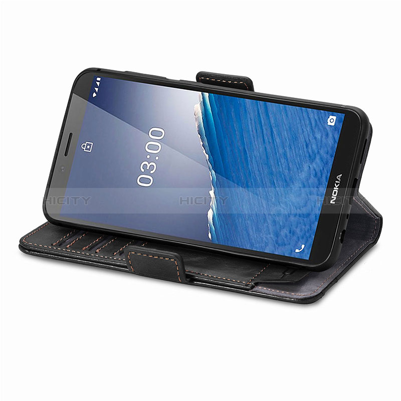 Handytasche Stand Schutzhülle Flip Leder Hülle S02D für Nokia C3