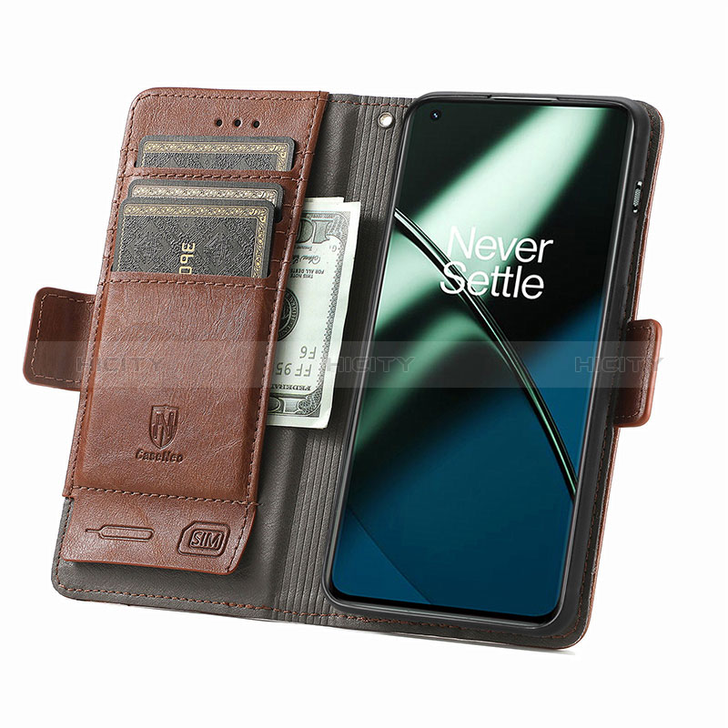 Handytasche Stand Schutzhülle Flip Leder Hülle S02D für OnePlus 11 5G groß