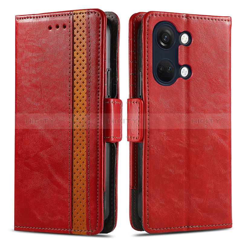 Handytasche Stand Schutzhülle Flip Leder Hülle S02D für OnePlus Ace 2V 5G Rot Plus