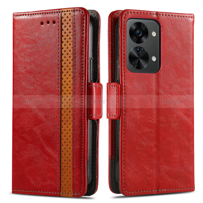 Handytasche Stand Schutzhülle Flip Leder Hülle S02D für OnePlus Nord 2T 5G Rot