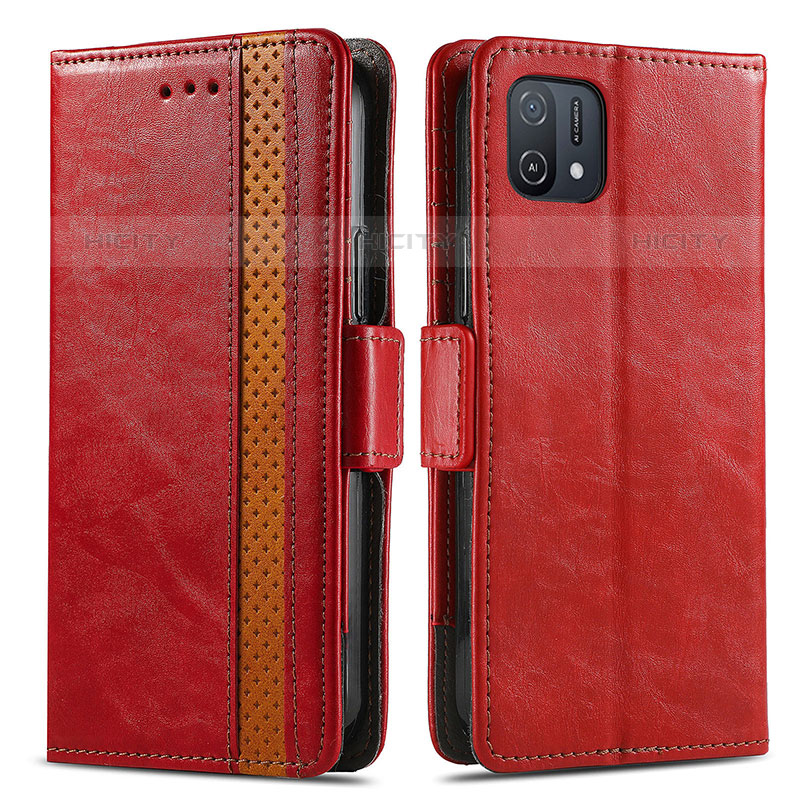 Handytasche Stand Schutzhülle Flip Leder Hülle S02D für Oppo A16K Rot