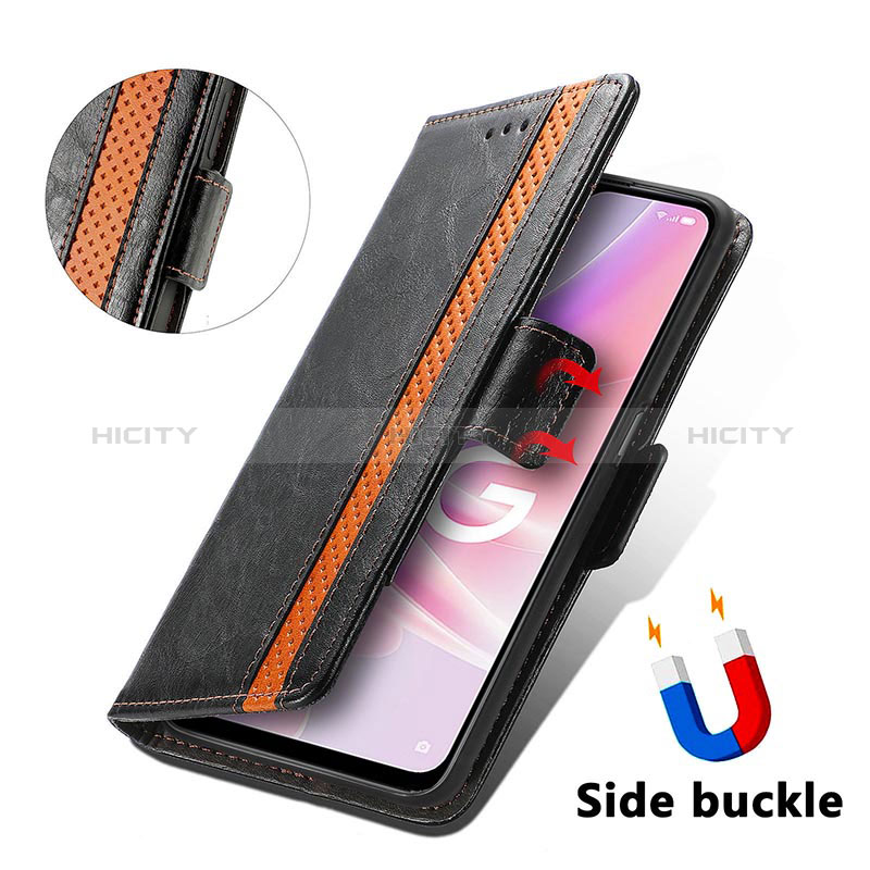 Handytasche Stand Schutzhülle Flip Leder Hülle S02D für Oppo A57 5G groß