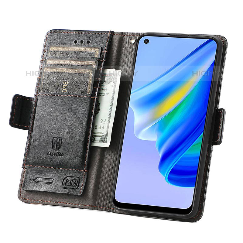 Handytasche Stand Schutzhülle Flip Leder Hülle S02D für Oppo A74 4G groß