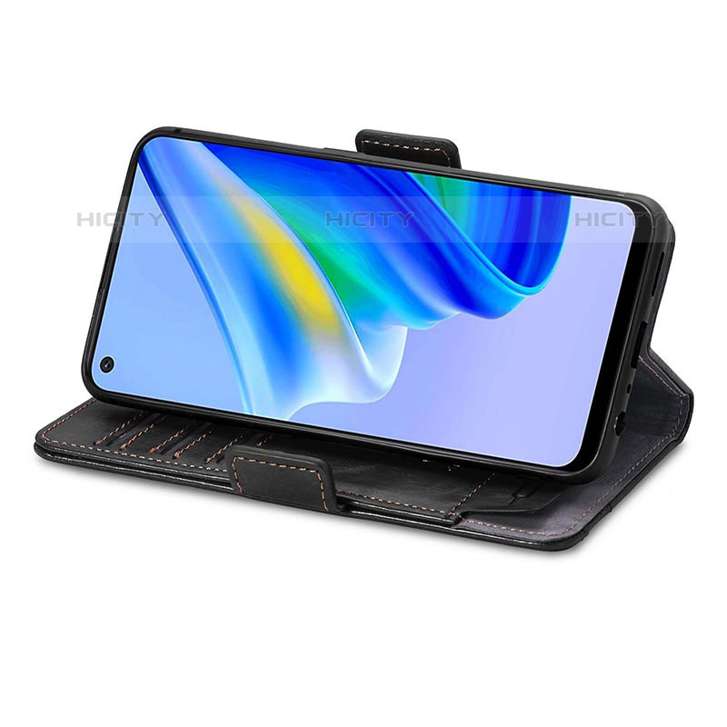 Handytasche Stand Schutzhülle Flip Leder Hülle S02D für Oppo A74 4G groß