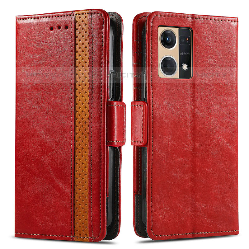 Handytasche Stand Schutzhülle Flip Leder Hülle S02D für Oppo F21s Pro 4G Rot