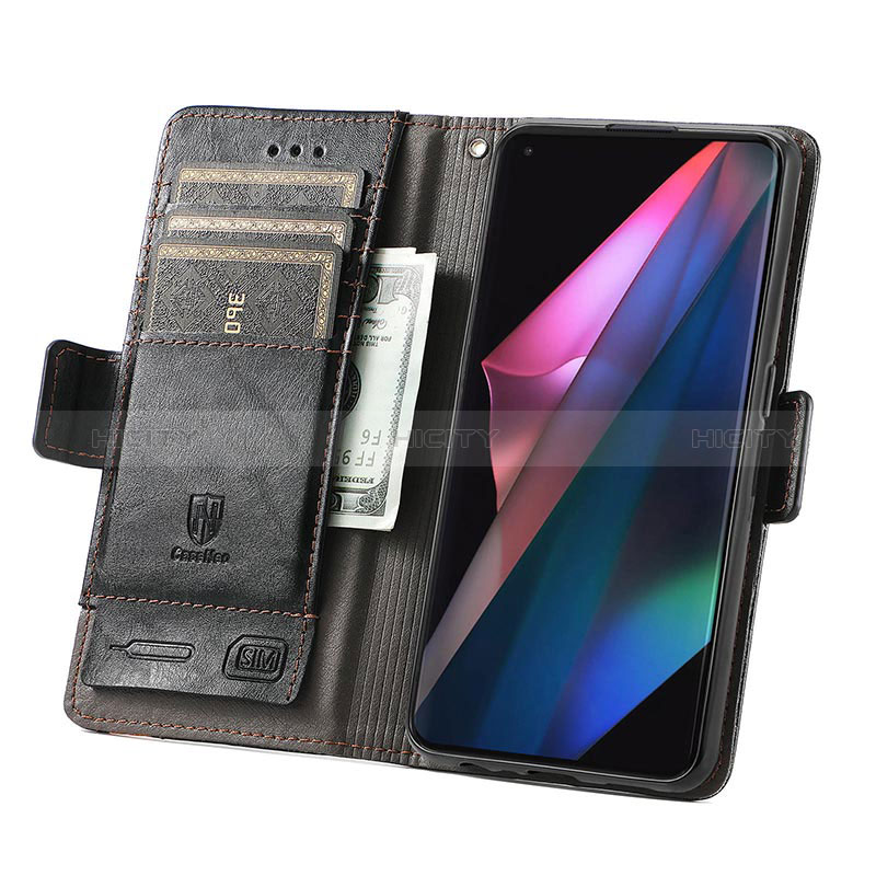 Handytasche Stand Schutzhülle Flip Leder Hülle S02D für Oppo Find X3 5G