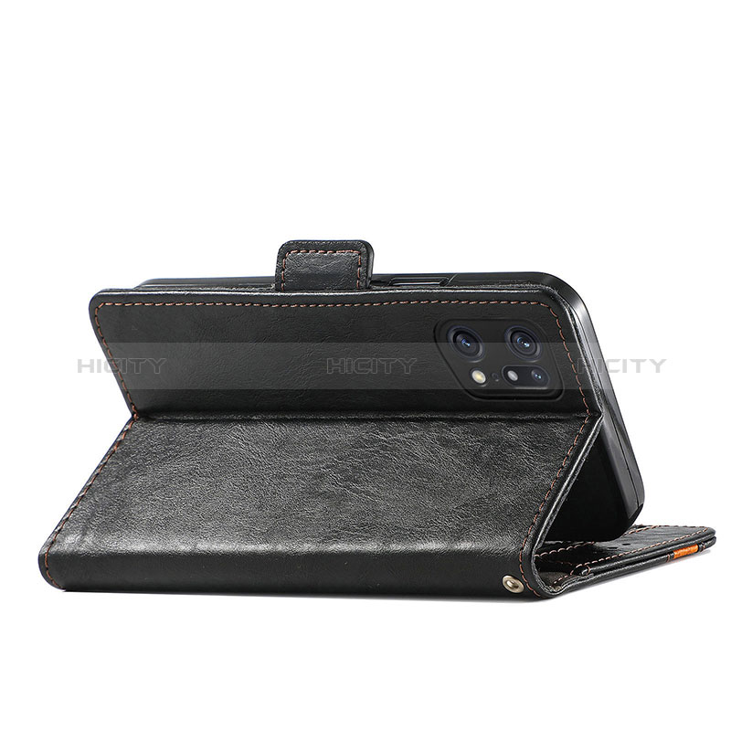 Handytasche Stand Schutzhülle Flip Leder Hülle S02D für Oppo Find X5 5G groß