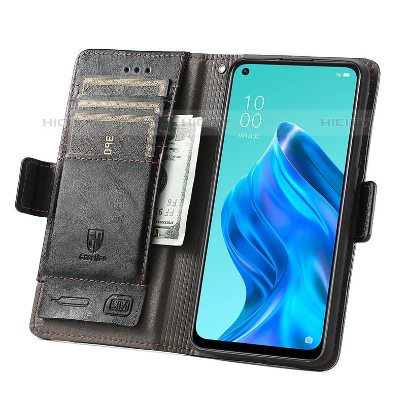 Handytasche Stand Schutzhülle Flip Leder Hülle S02D für Oppo Reno5 A groß