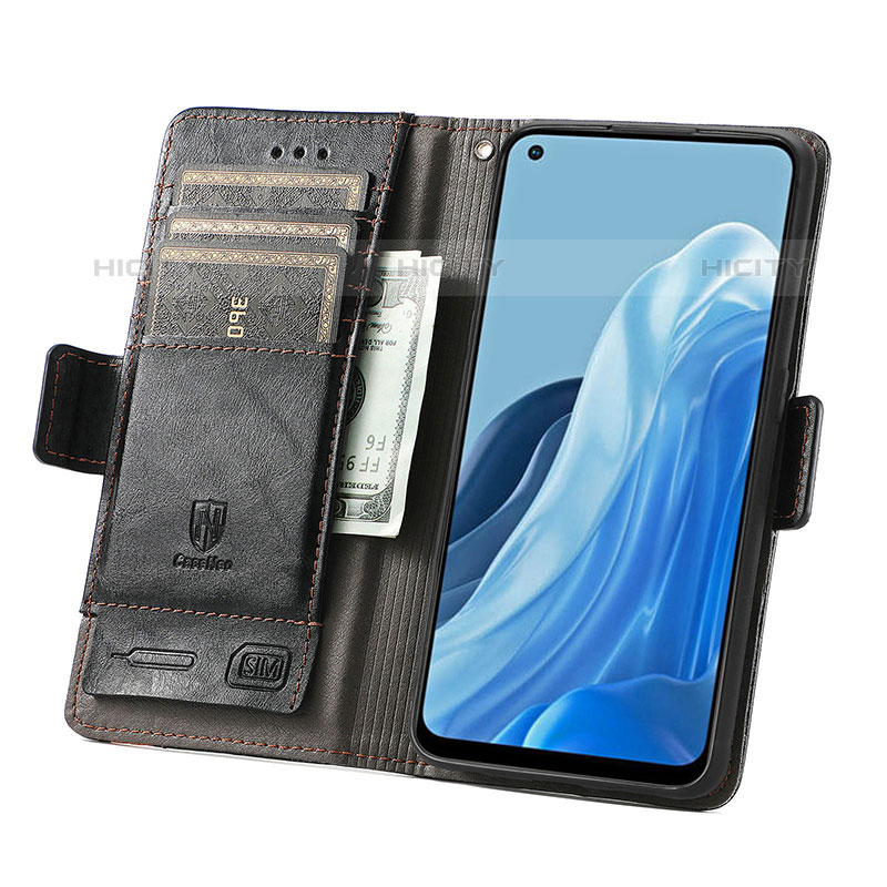 Handytasche Stand Schutzhülle Flip Leder Hülle S02D für Oppo Reno7 4G groß