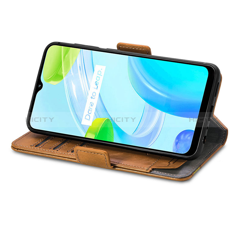 Handytasche Stand Schutzhülle Flip Leder Hülle S02D für Realme C30s groß