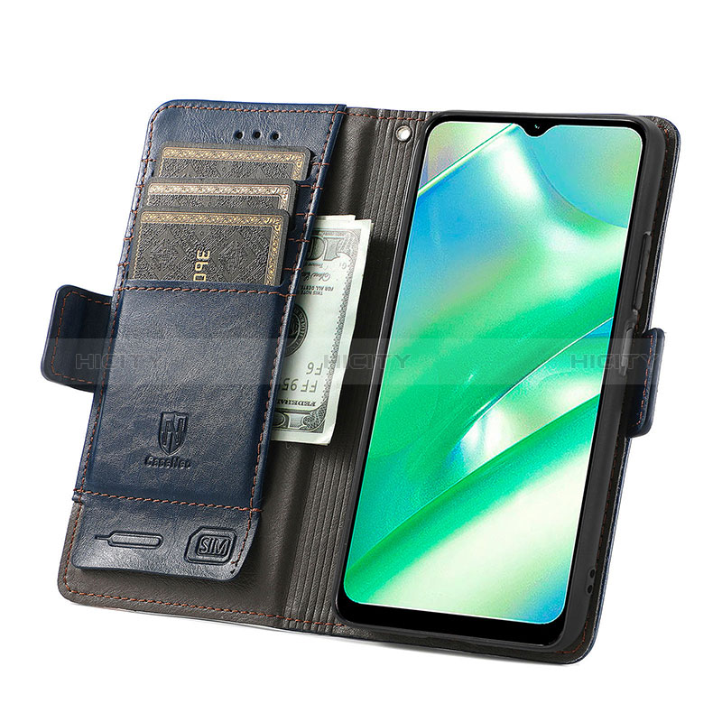 Handytasche Stand Schutzhülle Flip Leder Hülle S02D für Realme C33 (2023) groß