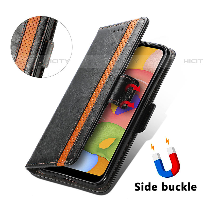 Handytasche Stand Schutzhülle Flip Leder Hülle S02D für Samsung Galaxy A01 SM-A015 groß