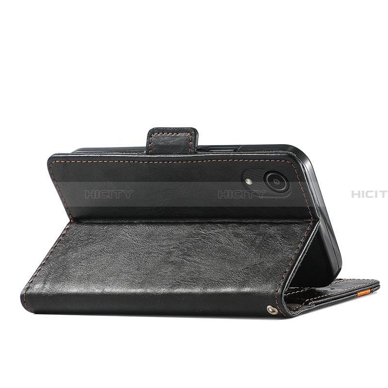 Handytasche Stand Schutzhülle Flip Leder Hülle S02D für Samsung Galaxy A03 Core groß