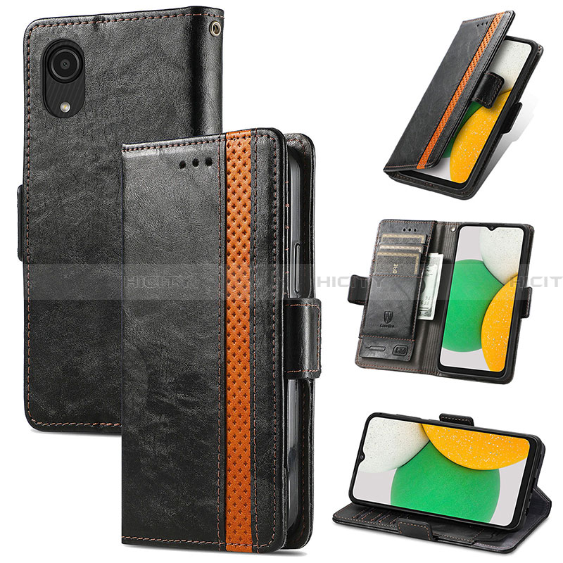 Handytasche Stand Schutzhülle Flip Leder Hülle S02D für Samsung Galaxy A03 Core groß