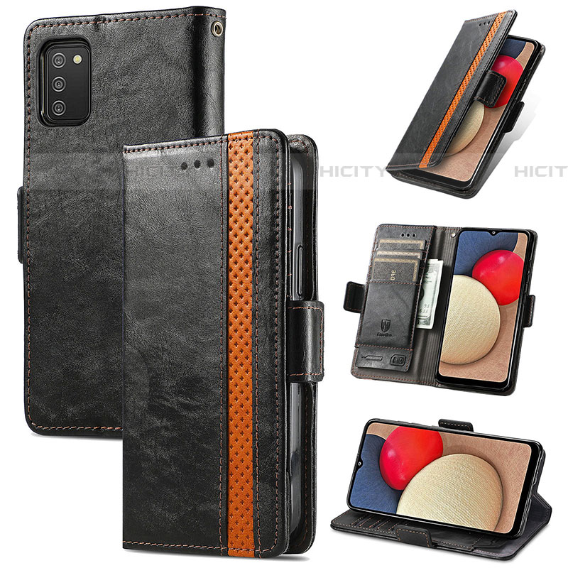 Handytasche Stand Schutzhülle Flip Leder Hülle S02D für Samsung Galaxy A03s