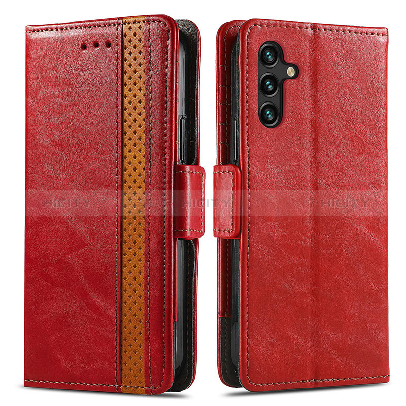 Handytasche Stand Schutzhülle Flip Leder Hülle S02D für Samsung Galaxy A04s Rot Plus