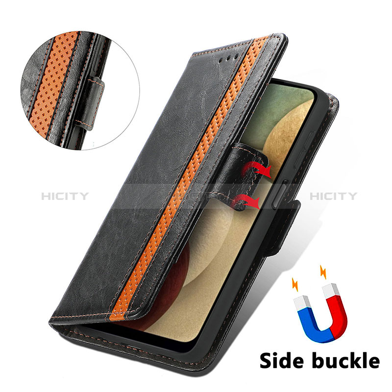 Handytasche Stand Schutzhülle Flip Leder Hülle S02D für Samsung Galaxy A12 Nacho groß