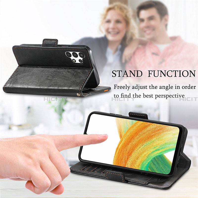 Handytasche Stand Schutzhülle Flip Leder Hülle S02D für Samsung Galaxy A13 4G groß