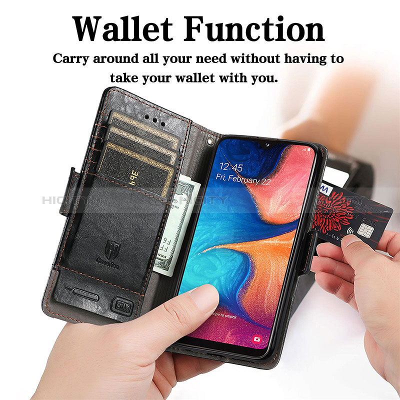 Handytasche Stand Schutzhülle Flip Leder Hülle S02D für Samsung Galaxy A20e