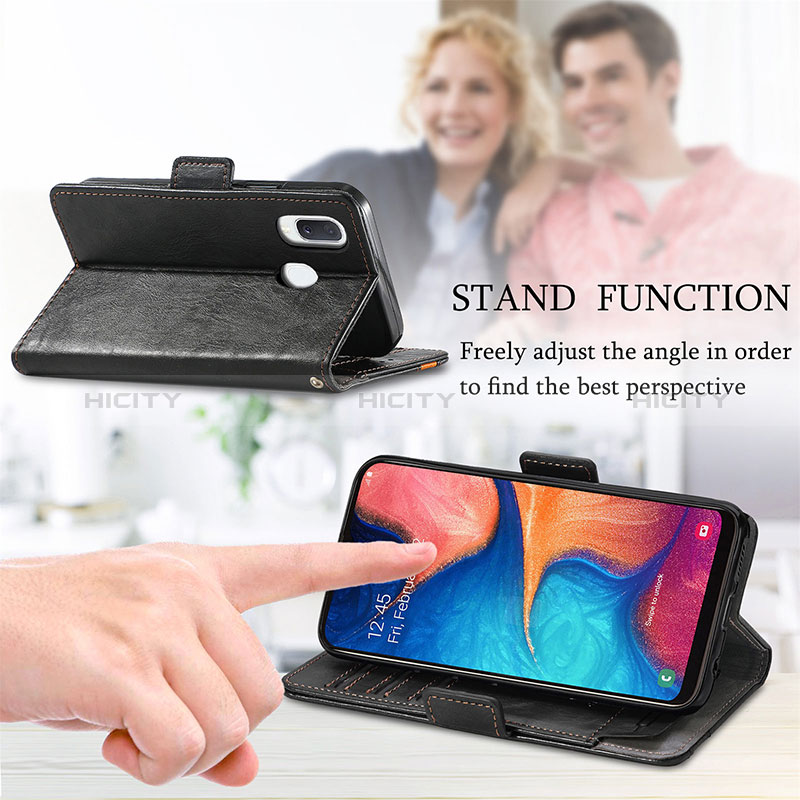 Handytasche Stand Schutzhülle Flip Leder Hülle S02D für Samsung Galaxy A20e