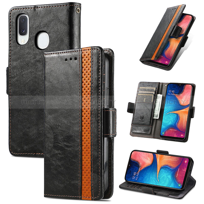 Handytasche Stand Schutzhülle Flip Leder Hülle S02D für Samsung Galaxy A20e