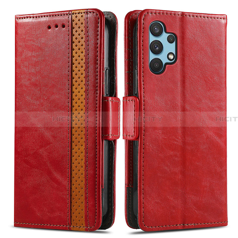 Handytasche Stand Schutzhülle Flip Leder Hülle S02D für Samsung Galaxy A32 5G Rot