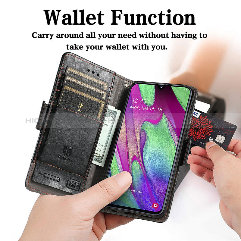 Handytasche Stand Schutzhülle Flip Leder Hülle S02D für Samsung Galaxy A40