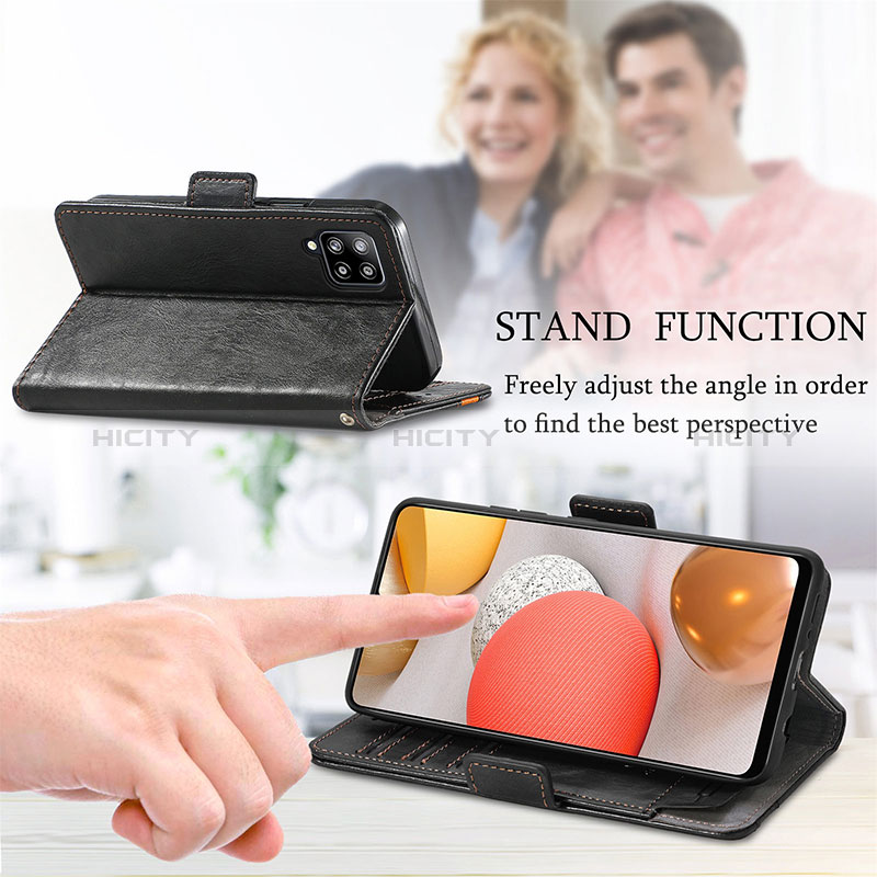 Handytasche Stand Schutzhülle Flip Leder Hülle S02D für Samsung Galaxy A42 5G