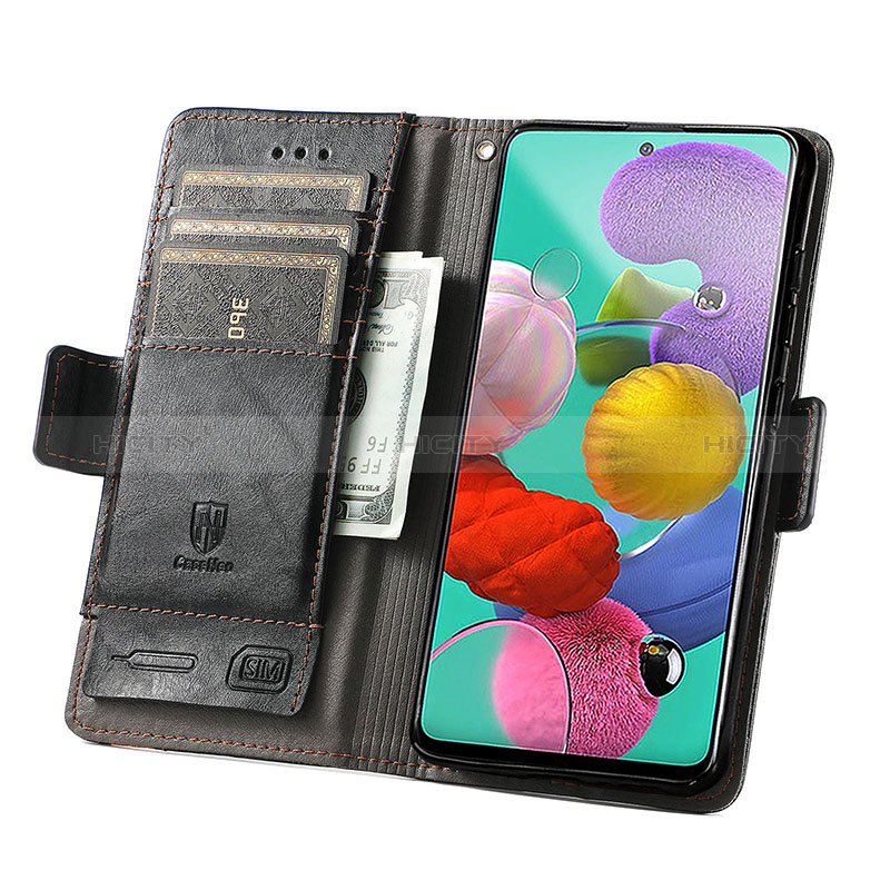 Handytasche Stand Schutzhülle Flip Leder Hülle S02D für Samsung Galaxy A51 4G