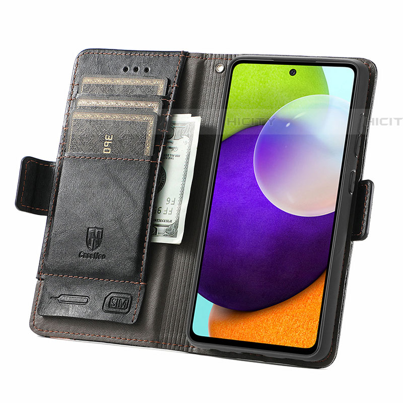 Handytasche Stand Schutzhülle Flip Leder Hülle S02D für Samsung Galaxy A52 5G