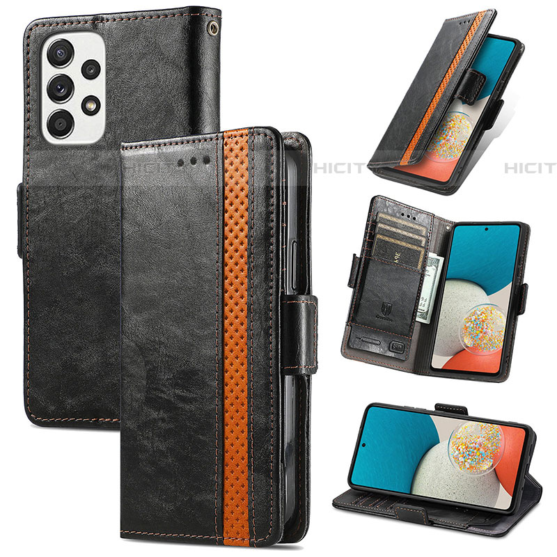 Handytasche Stand Schutzhülle Flip Leder Hülle S02D für Samsung Galaxy A53 5G groß