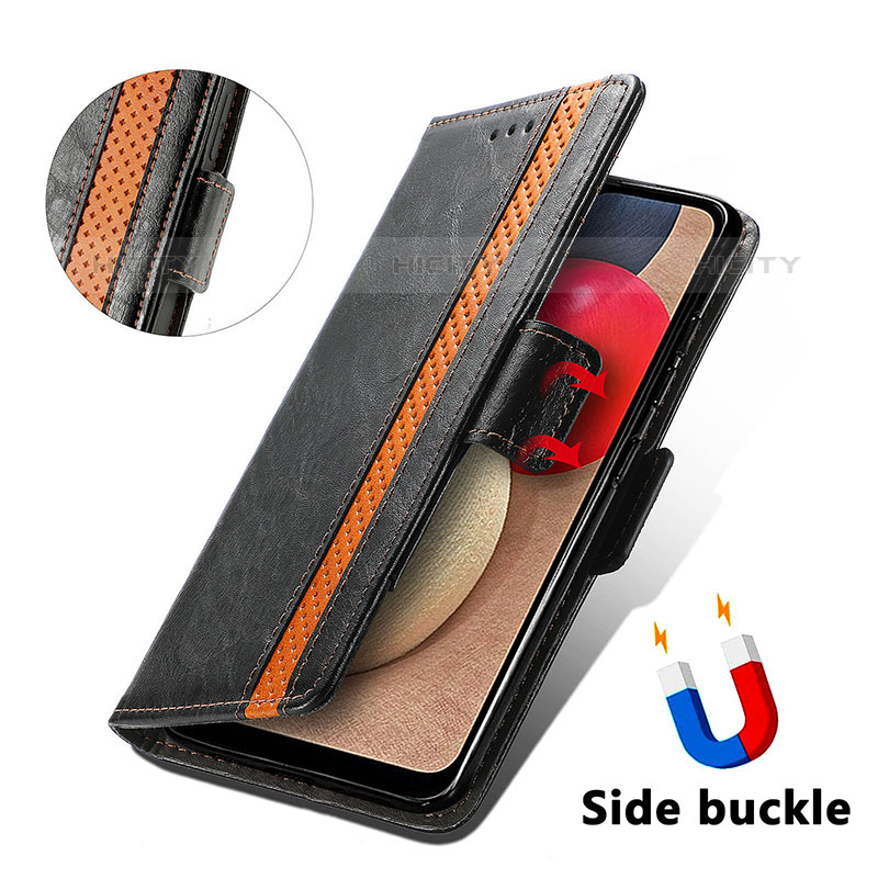 Handytasche Stand Schutzhülle Flip Leder Hülle S02D für Samsung Galaxy M02s groß