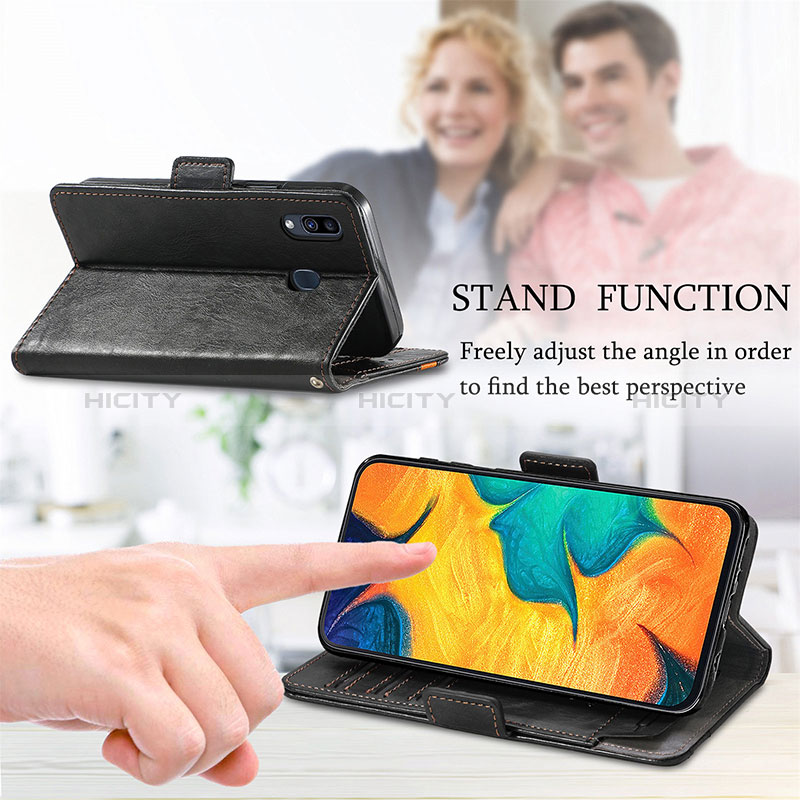 Handytasche Stand Schutzhülle Flip Leder Hülle S02D für Samsung Galaxy M10S groß